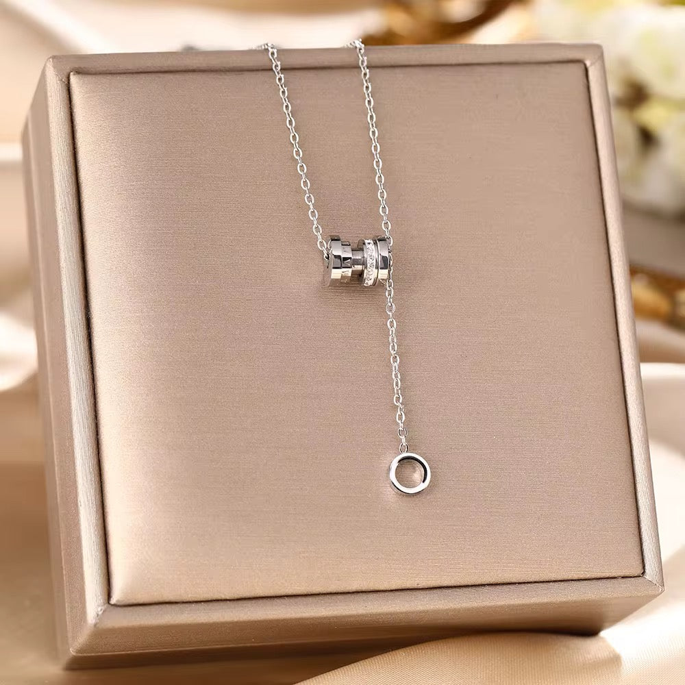 18K Rose Gold Stainless Steel Necklace β Elegant Minimalist Pendant