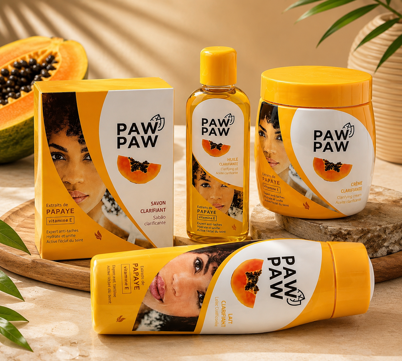 PAW PAW Papaya Glow Set – Daily Clarifying Soap, Lotion, Cream & Oil