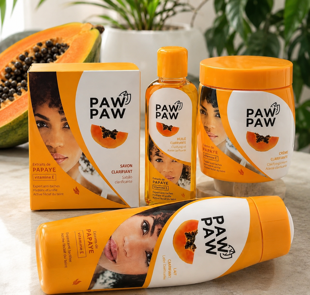 PAW PAW Papaya Glow Set – Daily Clarifying Soap, Lotion, Cream & Oil