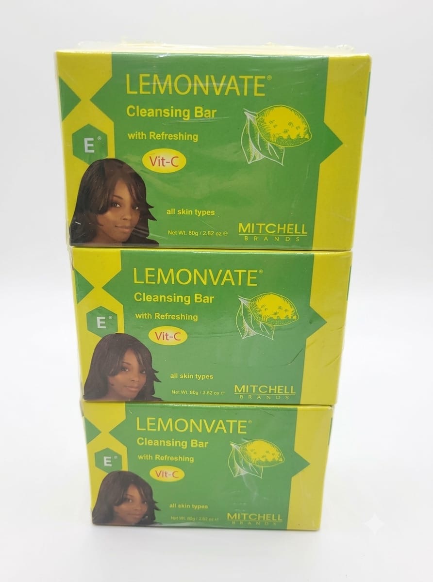 LEMONVATE Cleansing Bar with Vitamin C – Brightening & Refreshing Soap, 80g pack of 3