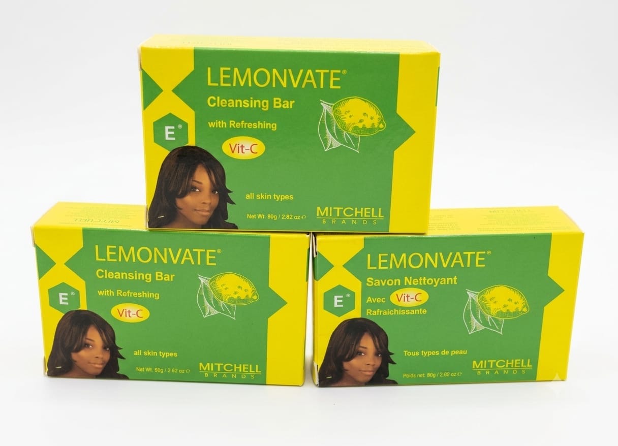LEMONVATE Cleansing Bar with Vitamin C – Brightening & Refreshing Soap, 80g pack of 3