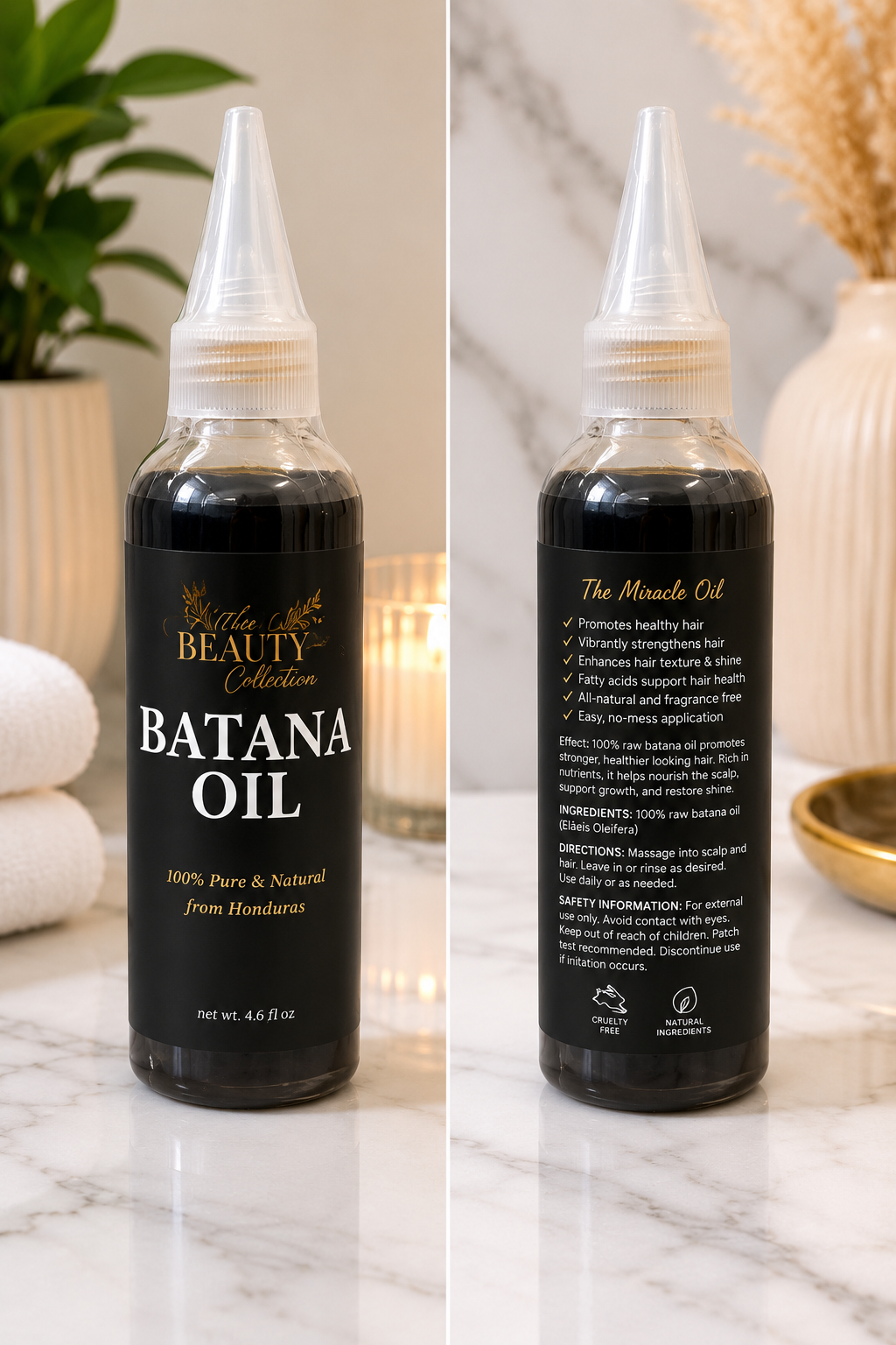 Batana Hair Growth Oil – Anti Hair Loss Treatment | 100% Pure & Natural BATANA Oil from Honduras (4.6 FL} oz) ⭐