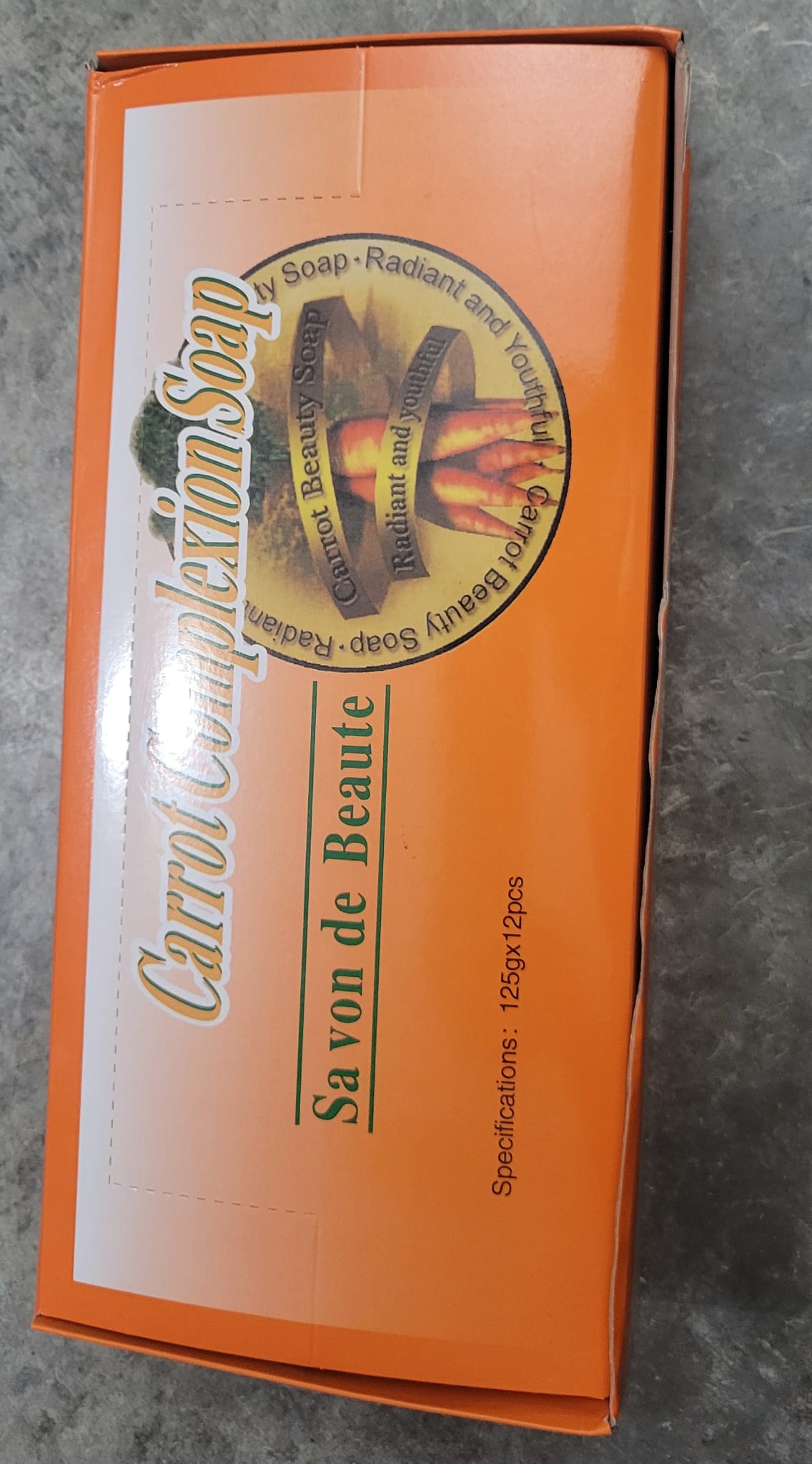 Carrot Complexion Beauty Soap with Carrot Oil 125g – Deep Cleansing & Skin Care Bar pack of 12