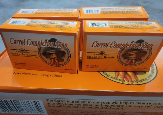Carrot Complexion Beauty Soap with Carrot Oil 125g – Deep Cleansing & Skin Care Bar pack of 12